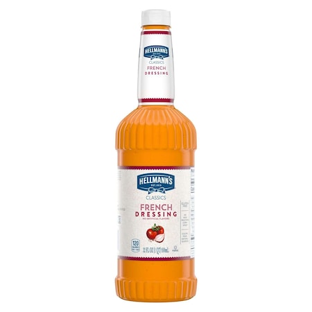 Hellmanns Sweet Red French Salad Dressing Salad Bar Bottles 32 fl. oz., PK6 84120326